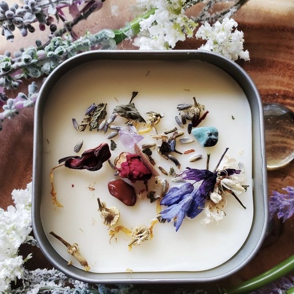 Go Zen Yourself Herb & Crystal Intention Candle - Picture 2 of 3